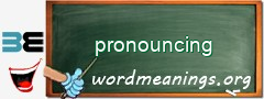 WordMeaning blackboard for pronouncing